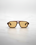 The Classic Square Aviator Sunglasses – Tortoise Shell & Amber Lens